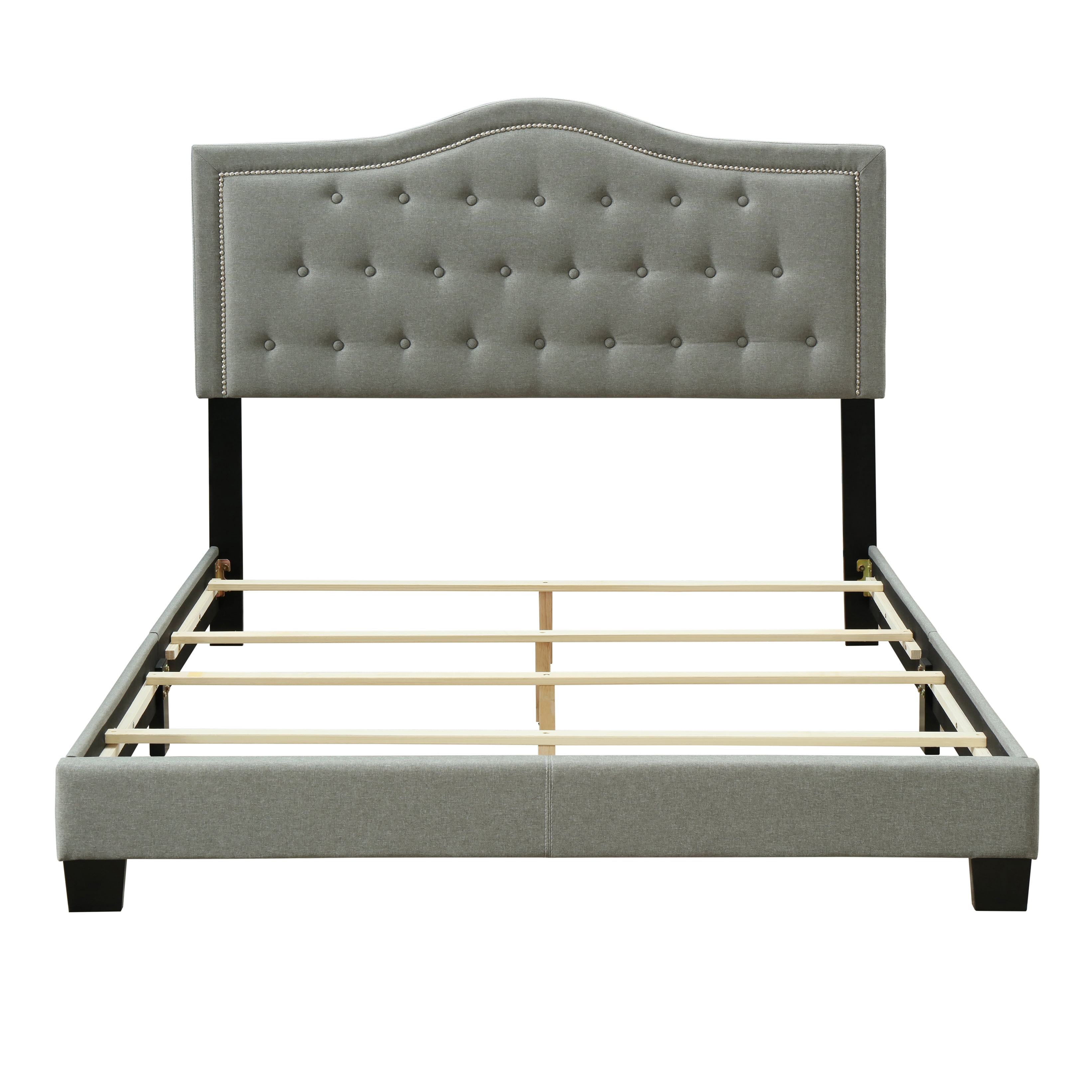 Clearance! Modern Elegant Queen Platform Bed, Linen Platform Bed w