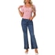 thumbnail image 2 of INSPIRAR CHIC Blusas Casuales de Verano de Cuello Cuadrado de Manga Corta para Mujeres Rosa S, 2 of 6