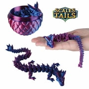 ORB 3D Printed Dragon Eggs with Dragons Inside 3 Pack Set - 3 Individual Scales and Tails Colored Eggs with Articulated Dragons Inside - 3D Printed Dragon Fidget Toys and Gifts for Kids and Adults