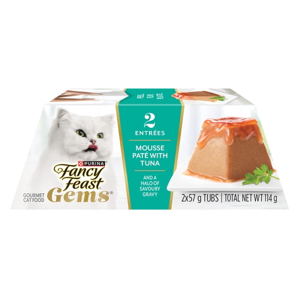 Fancy Feast Gems Mousse Paté with Tuna, Wet Cat Food, 57 g x 2