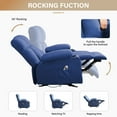 thumbnail image 4 of JONPONY Heated Manual Massage Recliner with Cup Holder, Single Rocker Sofa with Cup Holders for Bedroom Home Theater,Dark Blue, 4 of 12