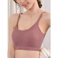 thumbnail image 4 of Spencer Women's Pullover Comfort Bralette, Sizes M-XL, Cami Bras U-Neck Padded Seamless Straps Bralette for Women, Purple, 4 of 10
