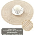 thumbnail image 3 of JP Round Braided Placemats Set of 4 - 15 Inch Washable Indoor Dining Table Mats, 3 of 9
