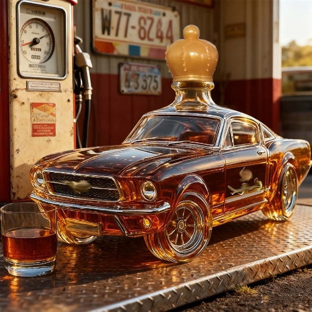 Decantador de vino con forma de coche The Bottle Home Decor, dispensador de licor con temática automotriz. Un decantador de vidrio de diseño único, ideal para conocedores, coleccionistas o entusiastas