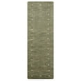 thumbnail image 2 of Rugsotic Carpets Hand Knotted Wool Area Rug 2'6''x10' Green Contemporary Runner Indoor Rug for Living Room, Bedroom Antimicrobial L00520, 2 of 6