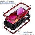 thumbnail image 3 of Étui Robuste pour iPhone 13 Pro, Étui Antichoc en Métal Robuste avec [Film pour Écran en Verre Trempé], Étui Protectrice 360 pour iPhone 13 Pro - Rouge, 3 of 5