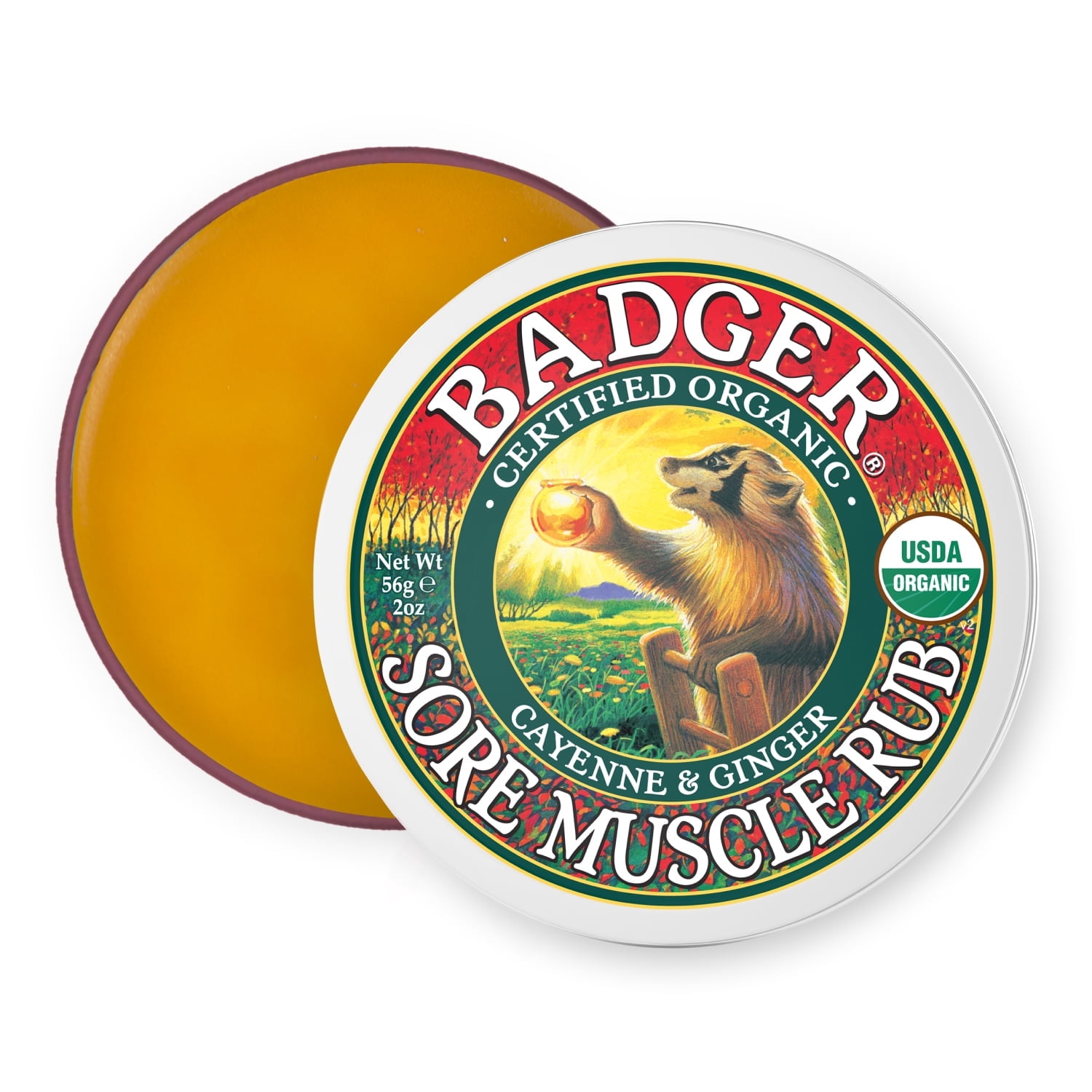 Badger Organic Muscle Balm with Cayenne & Ginger, 2 oz