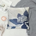 thumbnail image 2 of Chilfamy Throw Pillow Covers, Navy Blue Grey Teal Dahlia Square Decorative Cushion Case for Living Room Sofa Bedroom Couch, Floral Soft Pillowcase for Farmhouse Outdoor Home Decor 20x20in, 2 of 5