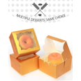 thumbnail image 3 of Caja de panadería dorada con ventana, 30 paquetes de cajas de macarón pequeñas cajas de pastelería para fiestas mini cajas de galletas, 3 of 4