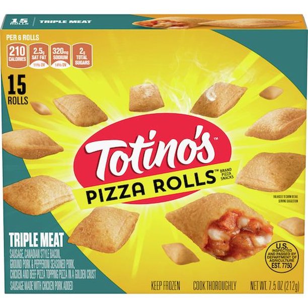 Totinos Triple Meat Pizza Roll, 7.5 Ounce 12 per case