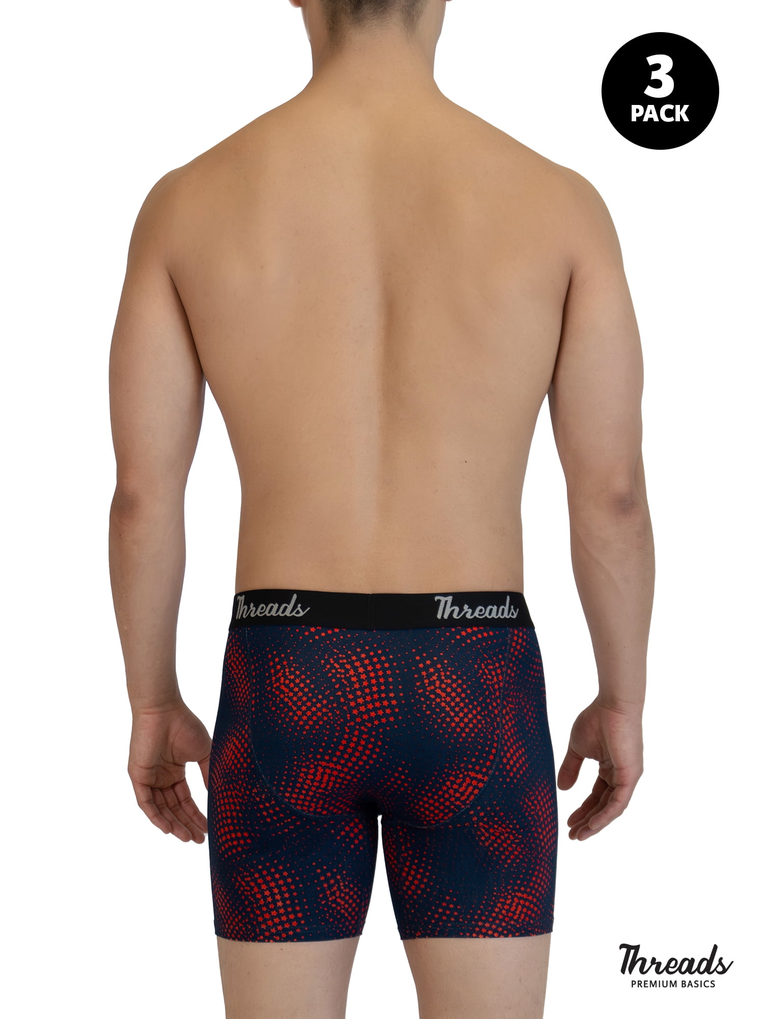 Threads Men's Underwear, 6" Ultra-Soft Premium Boxer Briefs, Moisture Wicking, Anti-Odor, 3-Pack