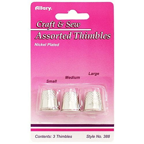 Allary 388 Craft & Sew Assorted Thimbles 3 Pack Small, Medium & Large