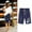 Dark Blue, variant on QUNYINEY Butterfly Womens Summer Shorts Casual High Waist Bermuda Shorts Loose Cotton Linen Elastic Waist Wide Leg Shorts