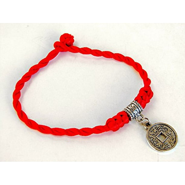 Feng Shui Import LLC 4740 Bracelet Rouge avec Pièce de Monnaie