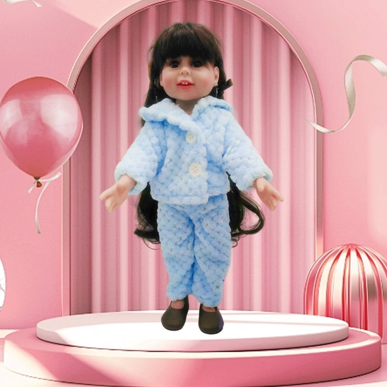 18 Inch Doll Fashion Ensemble - Beige Blue Pink Light Blue Outfit Set with  Velvet Elements, Reborn Doll Dress-up Accessory, Size 16.93-18.9 Inch -  Walmart.com