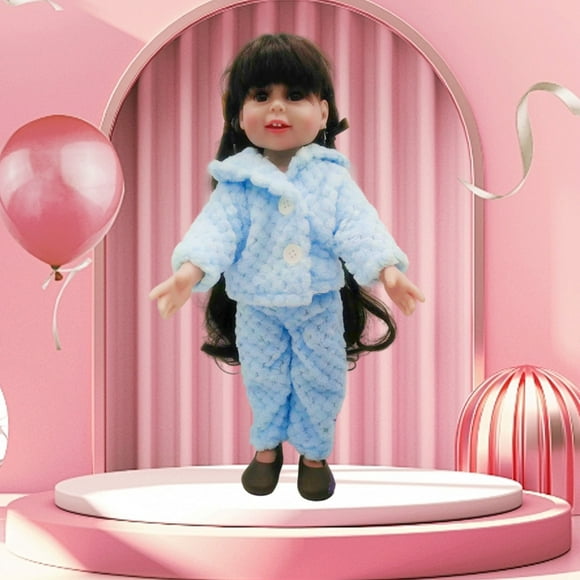 Juguetes de piscina, juguetes para bebés, juguetes para niños pequeños, chalecos de terciopelo para muñecas de invierno de 18 pulgadas, chaqueta vaquera, conjunto de tres piezas, mono, accesorios de r