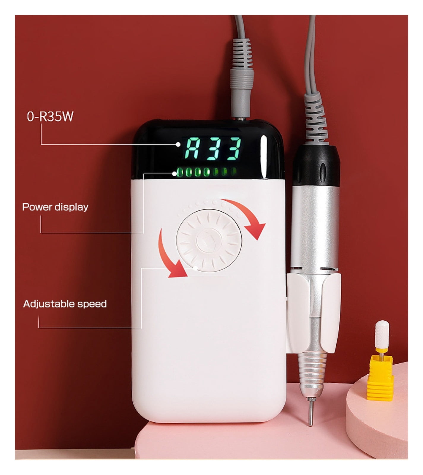 Electric Nail Polish Machine, Portable 35000 RPM Nail Drill Machine, Mini Ceramic Polishing Head Rechargeable Pen, Nail Remover ,Low Noise