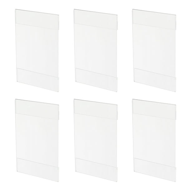 Wall Mount Acrylic Sign Holder 5.9 x 3.9 Inch Clear Plastic Wall Sign