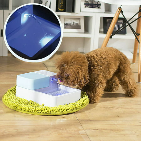 1.8L LED + UV Sterilization Automatic Pet Water Fountain 12V Pet Waterer Safe Drinking Filter Bowl for Dogs