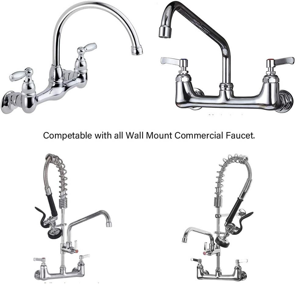 RVKXHD Commercial Wall Mount Faucet Installation Kit, Wall Mount Kitchen Faucet Backsplash Mount Set for Stainless Steel Commercial Kitchen Prep & Utility Sink (2.08*0.78*0.78 Inch)