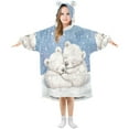 thumbnail image 5 of BZSMCE Wearable Blanket Hoodie Fashion Frozen Cuddle with Polar Bears Home Wear, 5 of 7