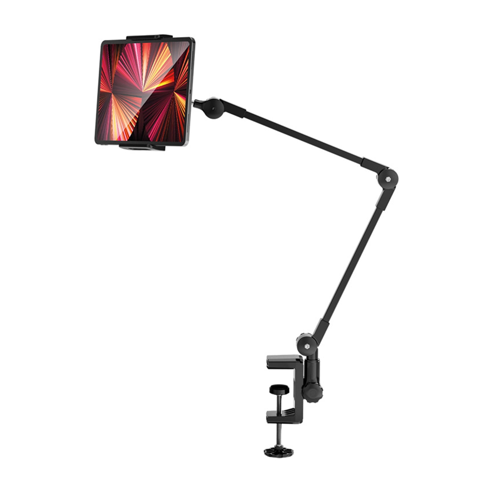 Tablet Stand For Cooking Gaming Desk Mount Clamp Adjustable Phone Holder Laying Down for Filming Vloggings