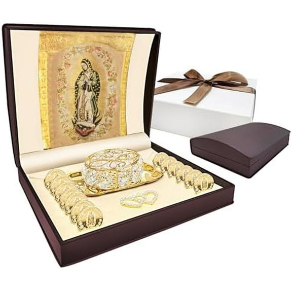 Arras De Boda Catolica Virgen De Guadalupe Gifts, Arras Para Boda Catolica,Arras De Matrimonio,Arras for Wedding Coins Catholic,Classic Gold Ceremony Arras Set Decoracion Wedding Accessories