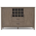 thumbnail image 4 of Simpli Home Ela SOLID WOOD and Pine 54 inch x 18 inch Rectangle Transitional Sideboard with Wine Storage in Smoky Brown, 4 of 11