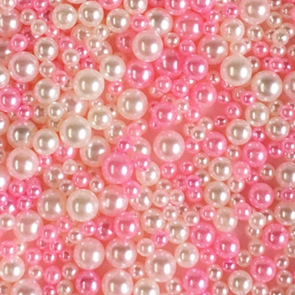 Resin Beads No Hole Imitation Pearl Round Pink 2.5~5mm 350~500pcs/bag