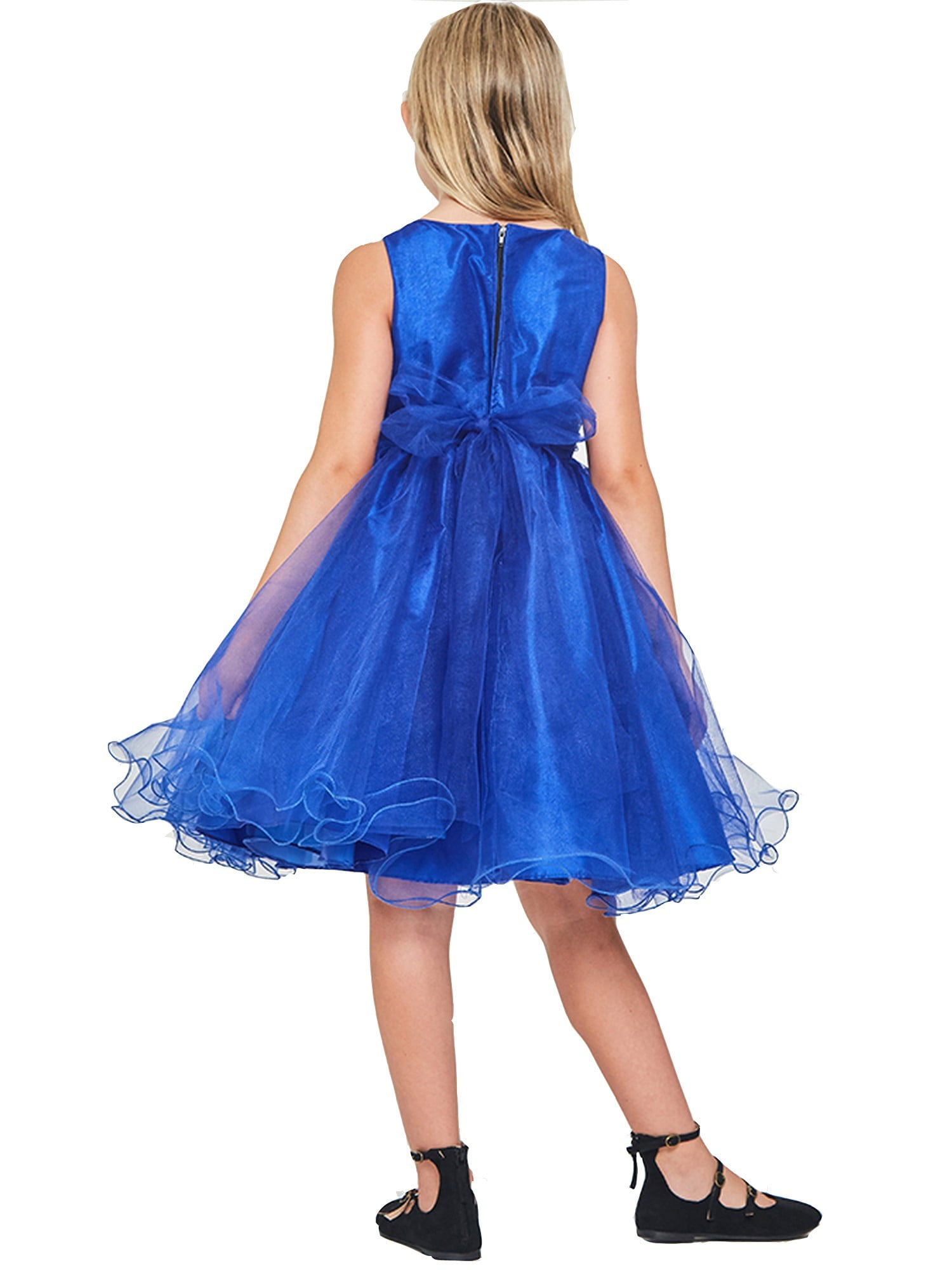 girls blue christmas dress