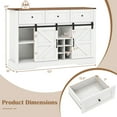 thumbnail image 3 of Gymax Wine Bar Cabinet w/LED Lights Doors Coffee Station w/ Adjustable Shelves Racks White, 3 of 10