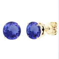 thumbnail image 2 of Yellow Gold with Natural Tanzanite Stud Earrring, 2 of 3