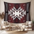 thumbnail image 2 of Red Black Large Tapestry for Bedroom Wall Hanging Tapestry, Southwest Geometric Aztec Farmhouse Tribal Ceiling Backdrop Tapestries Poster Blanket Wall Decor for Teens Room Living Room Dorm 85" x 90", 2 of 8