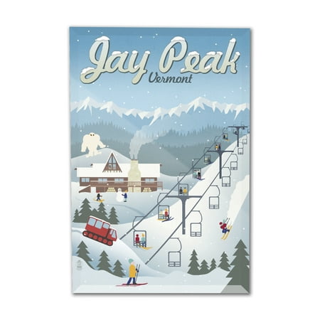 Jay Peak, Vermont - Retro Ski Resort - Lantern Press Artwork (6x9 Acrylic Photo Block Gallery