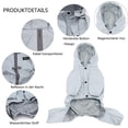thumbnail image 3 of Chubasquero para perro, chaqueta impermeable ajustable para exteriores, impermeable, con patas, chaqueta para cachorro repelente al agua con rayas reflectantes largas para perros pequeños y medianos, 3 of 5