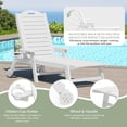 thumbnail image 5 of WestinTrends Aruba Outdoor HDPE Patio Chaise Lounges With Wheels & Cup Holder (Set of 4), White, 5 of 17