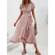 thumbnail image 2 of Femmes grande taille 1XL-5XL col en v robe imprimée florale respirant été décontracté robe élégante Style sophistiqué longue robe de plage, 2 of 4