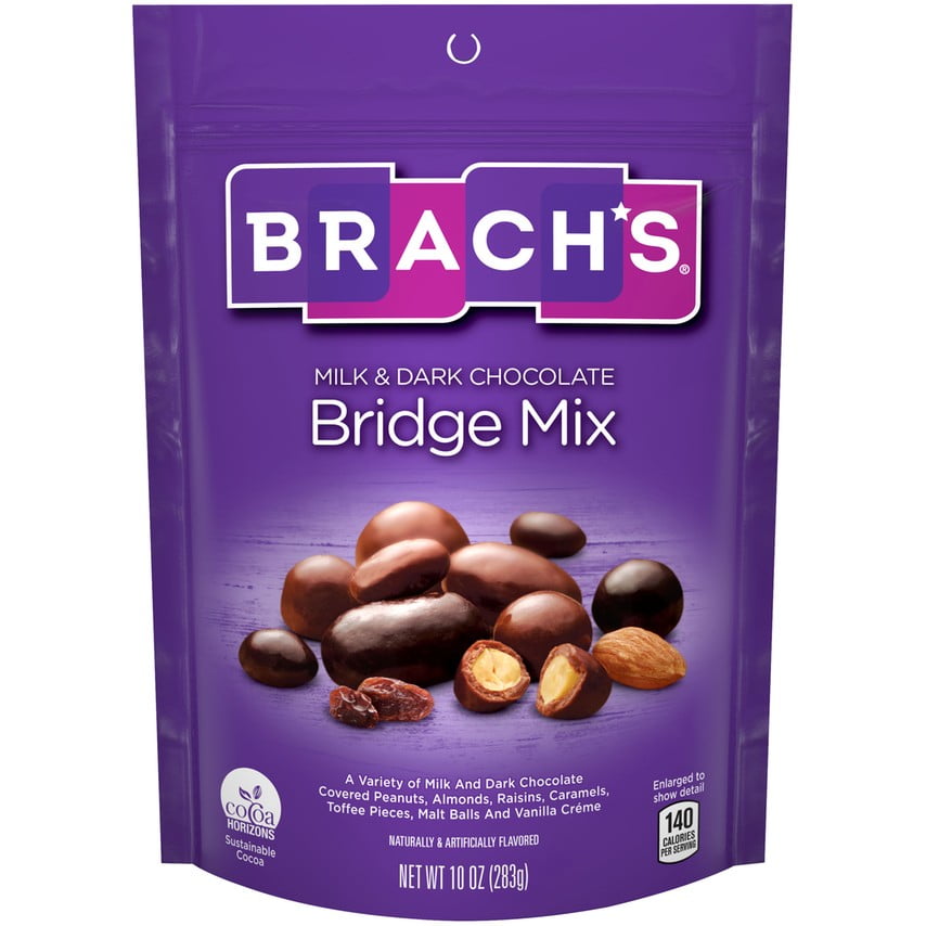 Brach's Milk & Dark Chocolate Bridge Mix Candy, 10oz (5 Count