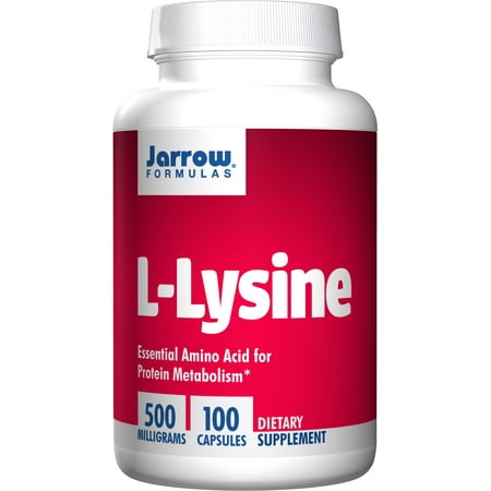 ((Best By 09/2023))Jarrow Formulas L-Lysine  Essential Amino Acid for Protein Metabolism  500 Mg  100 Caps