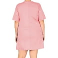 thumbnail image 4 of Women's Plus Size Casual Relaxed Fit Short Sleeves Front Pockets Solid T-Shirt Dress, 4 of 4
