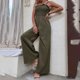 thumbnail image 4 of Moda de verano para mujer Sexy cintura alta Color sólido sin mangas Casual pantalones de pierna ancha mono con tirantes Fridja  alkflakhf37547, 4 of 9
