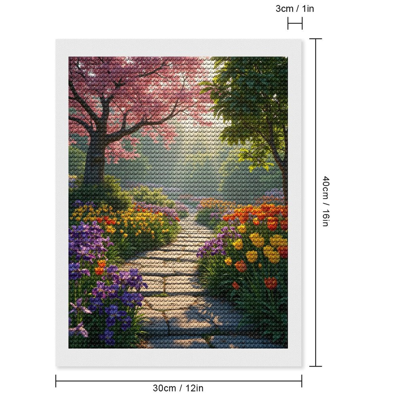 Diamond Art Kits for Adults - Colorful Garden Path Spring Bliss 5d Diamond Painting for Adults, Diamond Art for Adults Beginners, Frameless Diamond Painting Kits for Adults for Home Wall Decor