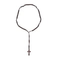 thumbnail image 1 of Unisex Colgante de madera Collar Cruz Rosario Cuentas Collares Cadena (Café), 1 of 4