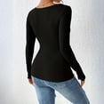thumbnail image 4 of Womens Long Sleeve Stretch Crewneck Ribbed T-Shirt Slim Fit Casual Basic Knit Tops, 4 of 5