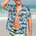 thumbnail image 7 of Gukieu Sea Marine And Lighthouse Print Men's Short-sleeved Shirts, Button-down Lapel Hawaiian Shirts, T-shirts, Beach Vacation Summer Casual Wear,Large, 7 of 7