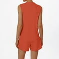 thumbnail image 3 of Sweat Suits for Womens 2 Piece, Moisture Wicking Sleepwear Tank & Shorts Beach Vacation Pajama Set Elastic Waist Women's Cruise Wear Loungewear Outfits Walmart Exclusive Orange S, 3 of 4