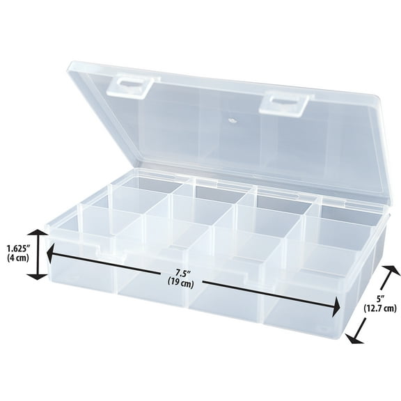 The Beadery - 12 Comp Small Bead Keeper Box - Clear Plastic - 2173
