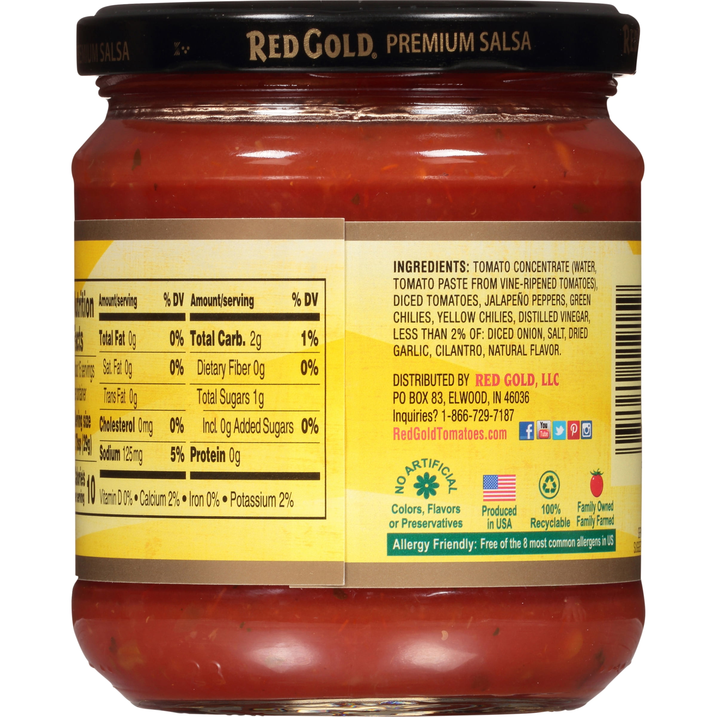 (4 pack) Red Gold Medium Salsa, 15.5 oz Jar