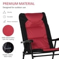 thumbnail image 5 of Outsunny 2 Piece Oversized Folding Rocking Camping Chair Set, Padded Outdoor Rockers with High Back, Armrests for Porch, Garden, Balcony, Red, 5 of 9