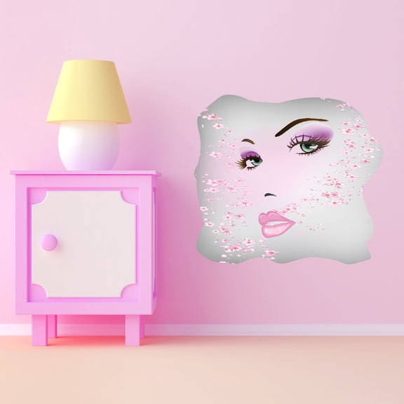 Home Watercolor Wall Decals for Bedroom - Girly Floral Art Cherry Blossoms Design Floral DIY & Creativity Boy Girl Bedroom Wall Water Color Sticker - Size: 10 In x 9 In